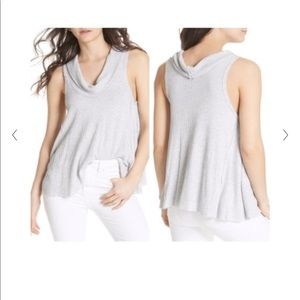 Free People Gray Swing It Cowl Neck Tank Top